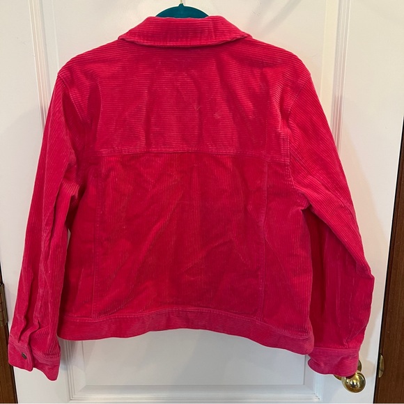 ON 34th Like NEW Vibrant Hot Pink Wide Wale Corduroy Snap Up Jacket - Picture 11 of 13